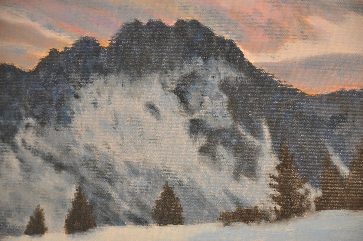 Monte Rinaldo - tramonto con pittura di paesaggio