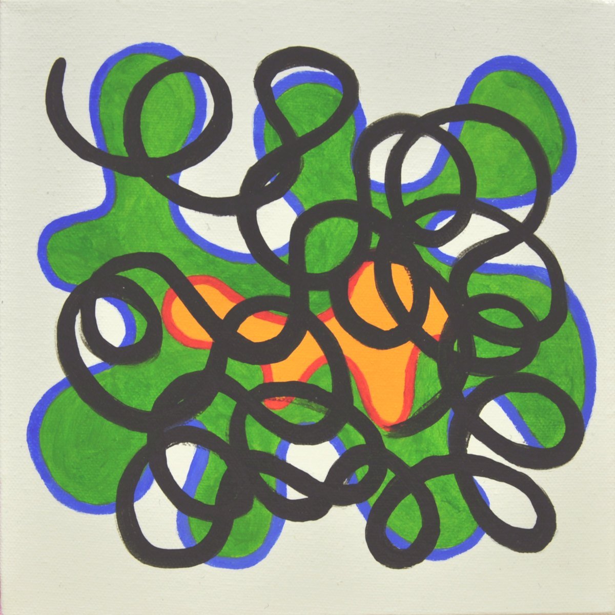 Erasing Ideogram abstract acrylic painting by Walter Perdan